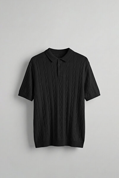 ablukaonline Ανδρικό T-Shirt με λαιμόκοψη πόλο από βαμβακερό πλεκτό ύφασμα κα...