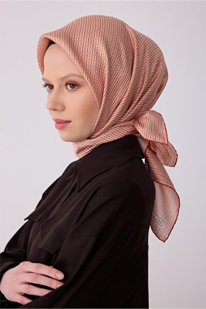 Belli Tivil Pure Silk Scarf 4321 - 84 Orange Logo Pattern