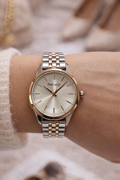 Ferrucci Women's Double Color Rose Gold Silver Metal Cord Wristwatch 2 Years ...