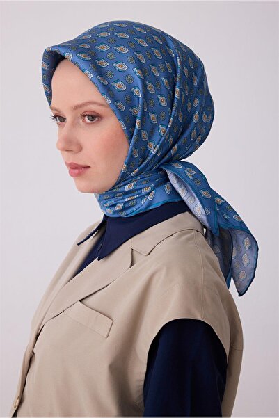 Belli Eșarfă Tivil Saf mătase 4308 - 82 Model Batik Albastru