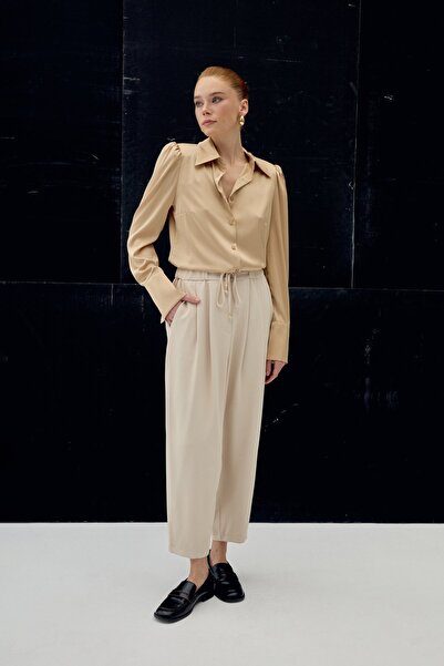 Sateen Talia Pants - Beige