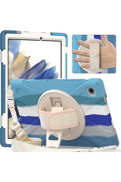 OEM Samsung Galaxy Tab S8+/S7 FE/S7+ Case, Rugged with 360 Stand, Shoulder Be...