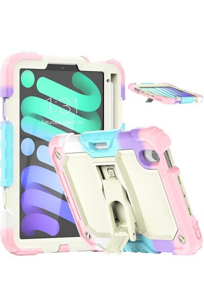 OEM iPad Mini 6 8.3 inch Case - 3 Layer Protection, Stand, Belt Strap, Stylus...