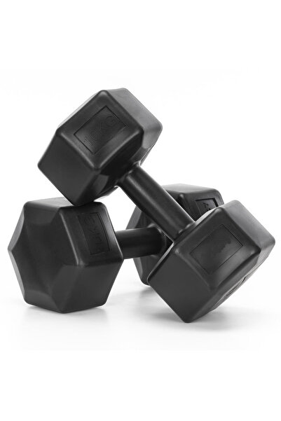 SERSIMO Set gantere hexagonale 2x10 kg, PP și umplutură bituminoasă, 31x17x15...