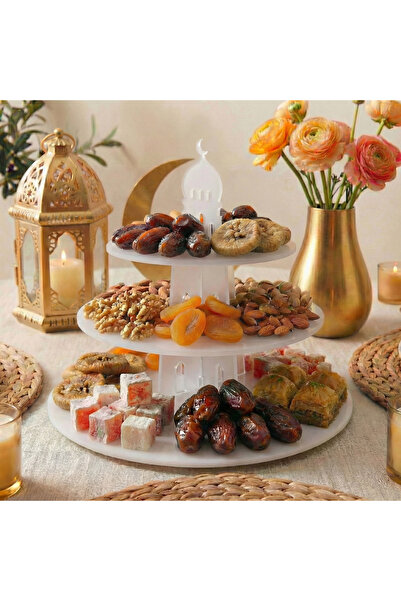 iwa concept Round Ramadan Presentation Stand 3-Tier Design Decor - Iftar Tabl...
