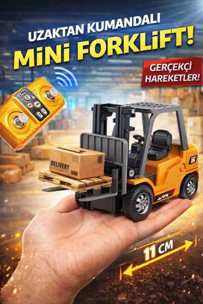 Aksoy Toys Oyuncak Mini Forklift Uzaktan Kumandalı Dahili Şarjlı Metal Gövde ...