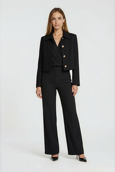 Spazio Sandoval Gömlek Yaka Kısa Ceket SİYAH