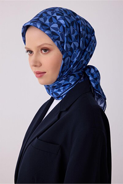 Belli Tivil Pure Silk Scarf 4322 - 56 Navy Blue Heart Pattern