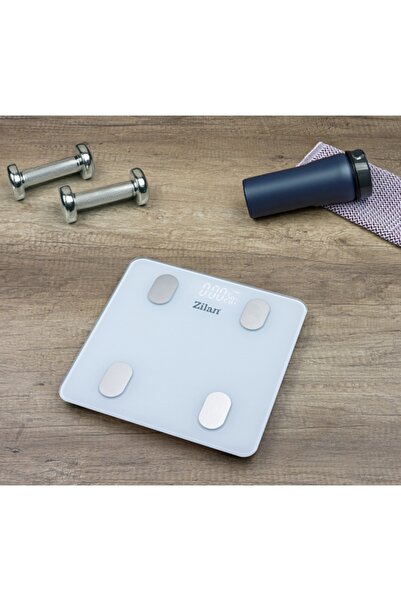 Zilan Cantar corporal inteligent ZLN8979, sticla securizata, aplicatie telefo...