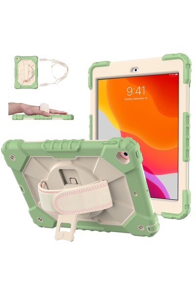 OEM Husă iPad 6/5 9.7 - Rezistentă la Șocuri, Suport 360, Curea Umăr - PC/TPU...