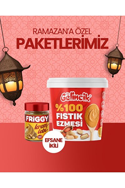 Gelincik 2'li Set Kremlebi 320gr + Şekersiz %100 Fıstık Ezmesi 1KG Özel Ramaz...