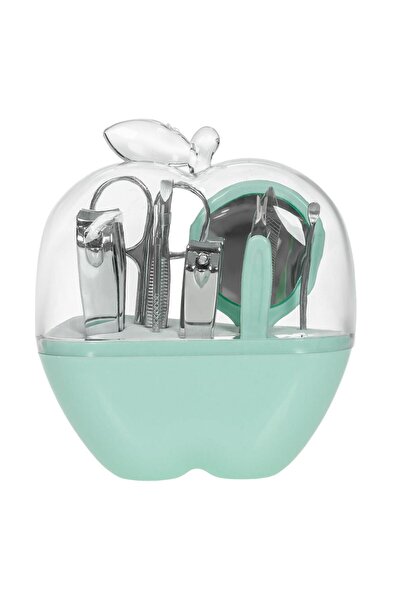 OEM Manicure - Pedicure Care Set - Face in Green Apple Case - 9 pieces