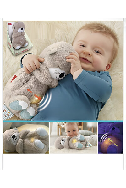 OEM Jucărie de pluș calmantă – Vidră cu lumină și respirație simulată, somn l...