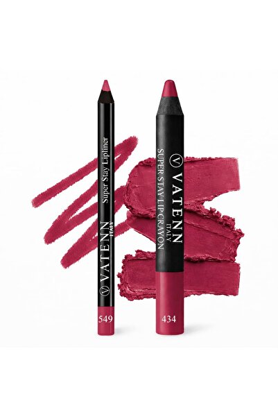 VATENN ITALY Super Stay Lipliner 549 Noon & Super Stay Lip Crayon 434 Georgia...