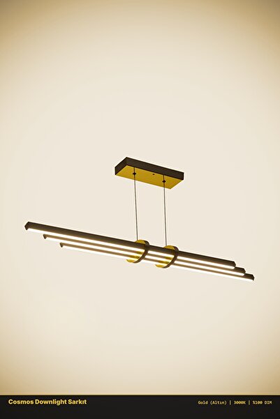 ENZO Cosmo Modern Lineer LED Sarkıt Avize - Aşağı Işık – Kumandalı Dim Edileb...