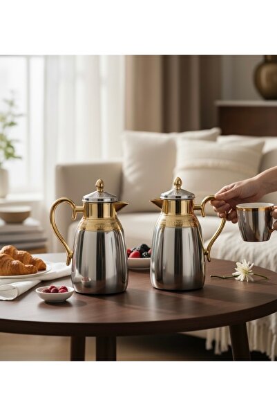 saif Al Saif Tara Nickel Gold Thermos Set