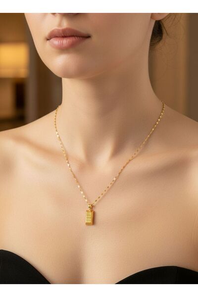 kuyumcu nurettin 2.20 Gr (gram) Has Uçlu Aynalı Zincir Kolye 14 Ayar Altın, 5...