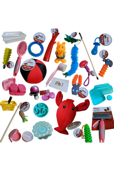 OEM Animal and Home Accessories Set - 60 Pieces, Toys, Containers, Cans, Mix ...