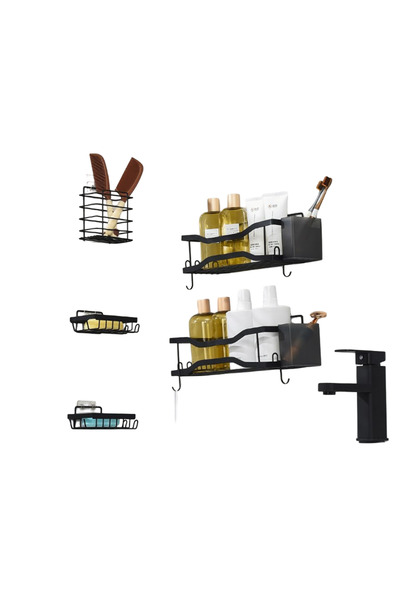 OEM Etajera Dus fara Gaurire - Otel Inoxidabil, Autoadeziva, Rezistenta Rugin...