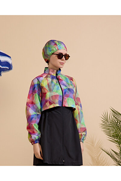 GAVLİA Women's Hijab Swimsuit 4-Piece Set Full Coverage Zippered..