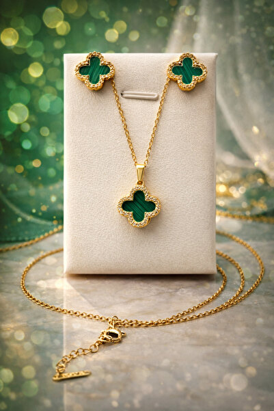 Van "Emerald Clover" Jewelry Set – Stainless Steel