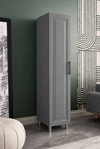 MEFA CONCEPT Lake Kapaklı Mdf Gövde Ayaklı Raflı Cnc İşlemeli Dolap