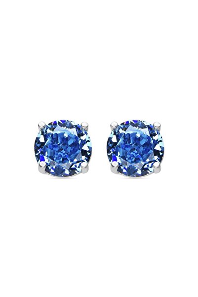 Luxenter Silver Earrings BARAN with Blue Topaz Zirconia