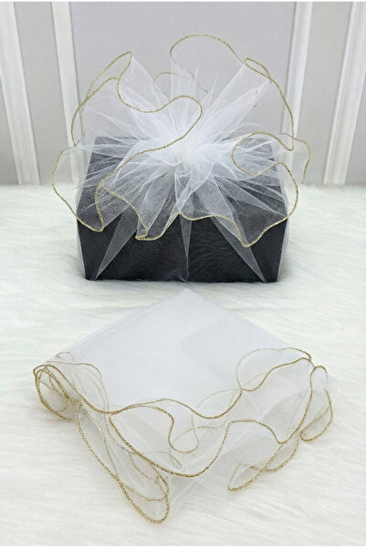 ZEYMERADE تول زخرفي أبيض بحواف ذهبية، حقيبة هدايا للعروس والعريس، زينة هدايا ...