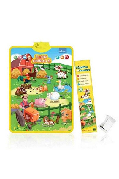 Generic Interactive Talking Learning Farm Animal Poster Multicolour 41 x 55.5 cm