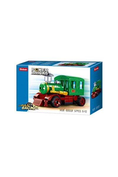 Sluban 57-Piece Power Bricks Pull Back Train Cart Toy