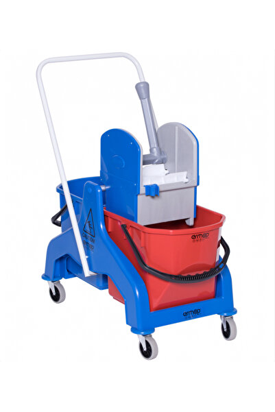 Ermop ÇİFT BÖLMELİ PRESLİ KOVA PLS. 25 LT. (MAVİ)