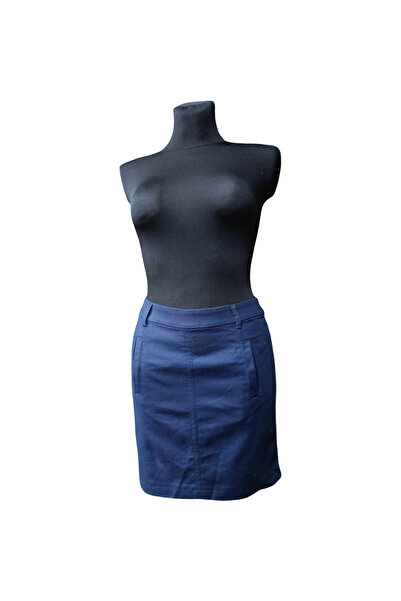 OEM ESPRIT Midi Skirt - Stretchy Cotton , Flared Cut, Casual-Elegant - Navy B...