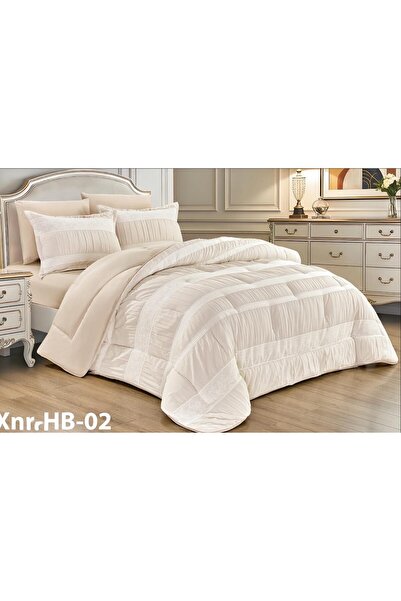 alzawia 6-piece double bedsheet set, plain with a raised pattern in distincti...
