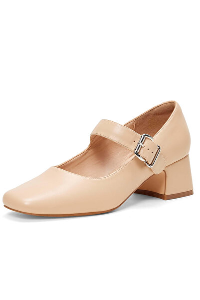 OEM Mary Janes - Elegant, Ankle Strap, 5cm Heel, PU - Cream, 38.5 EU