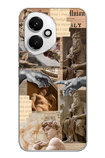 FLAMENKO غطاء هاتف شفاف بنمط كولاج منحوت من عصر النهضة متوافق مع هونر 400