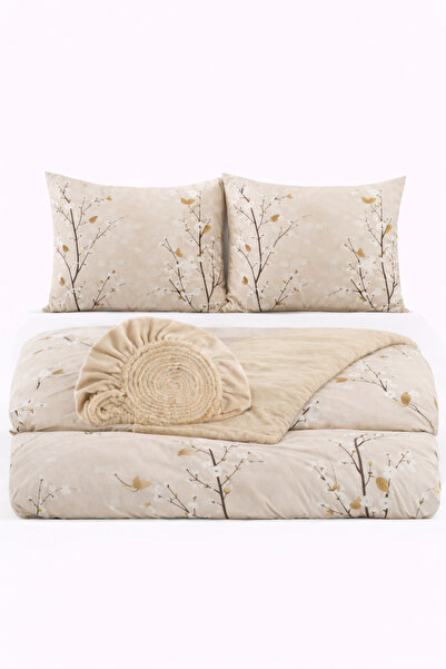 İQON طقم غطاء لحاف مع ملاءة مطاطية مقاس مزدوج Brınch BJ -246 OTLT2