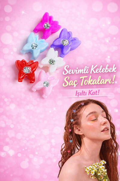 PREGIO Renkli Saç Süsü Saç Boncuğu 6 Adet