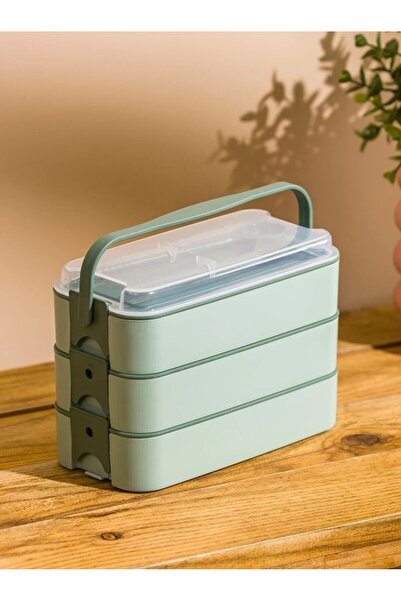 LC Waikiki LCW Home Yeşil 3 Katlı Lunch Box Saklama Kabı