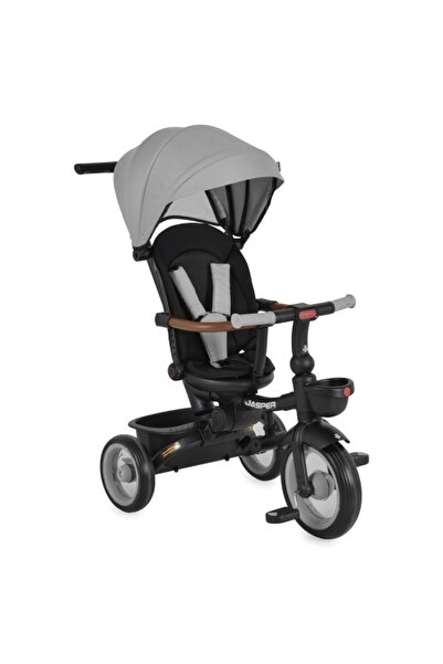 byox Folding Tricycle with Handle, 1-5 Years, Jasper Grey, 360 Degree Reversi...