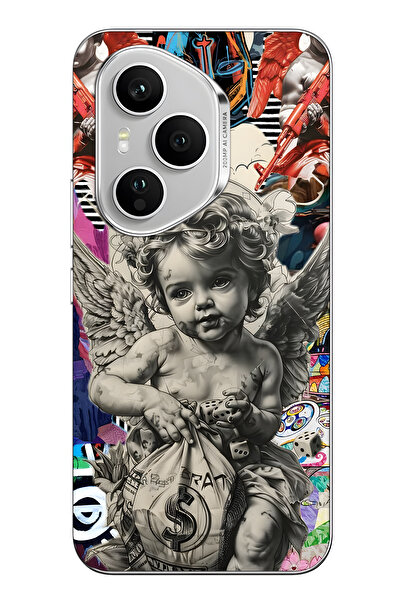 FLAMENKO غطاء هاتف شفاف بنمط كولاج ميليك متوافق مع هونور 400 برو