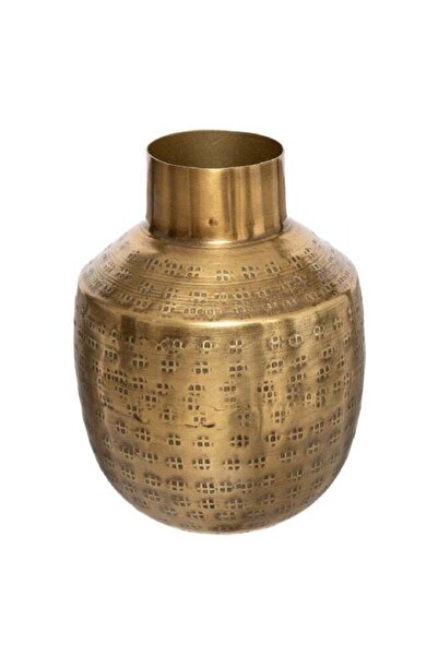 Atmosphera Oasis Sturdy Elegant Design Hammered Decorative Vase Gold