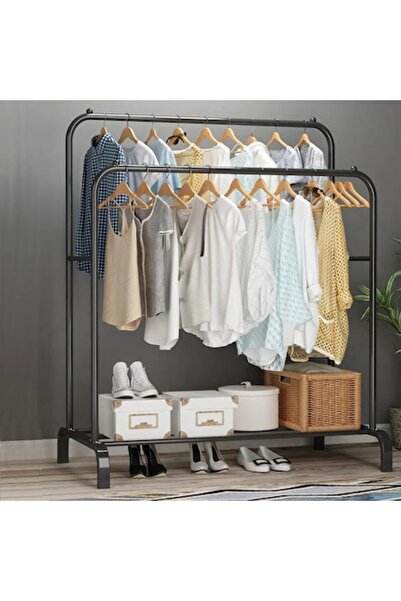 OEM ZUBI@ Clothes Rack, Metal with 2 Bars, Non-Slip Protections and Shoe Rack...