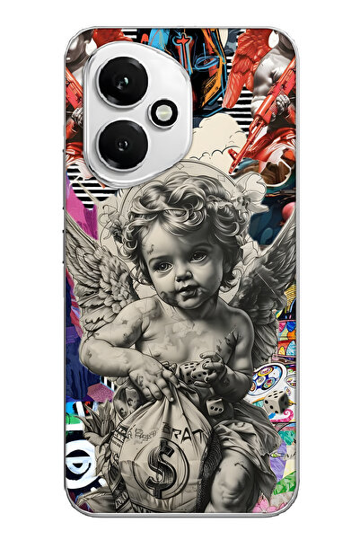 FLAMENKO غطاء هاتف شفاف بنمط كولاج ميليك متوافق مع هونور 400