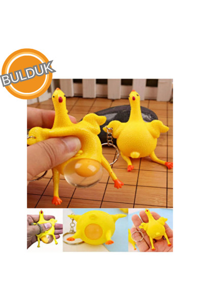 BULDUK Yumurtlayan Tavuk Squishy Anahtarlık – Viral Stres Giderici Oyuncak