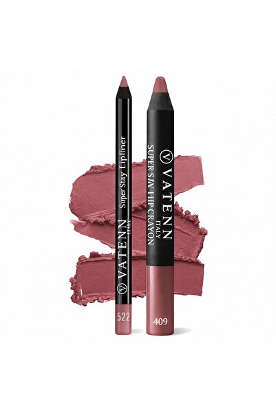 VATENN ITALY Super Stay Lipliner 522 Pomona & Super Stay Lip Crayon 409 Cupid...