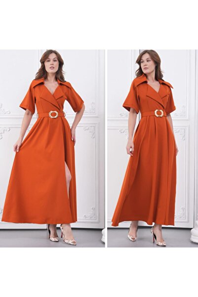 CİXAPLE Crepe Collared Dress