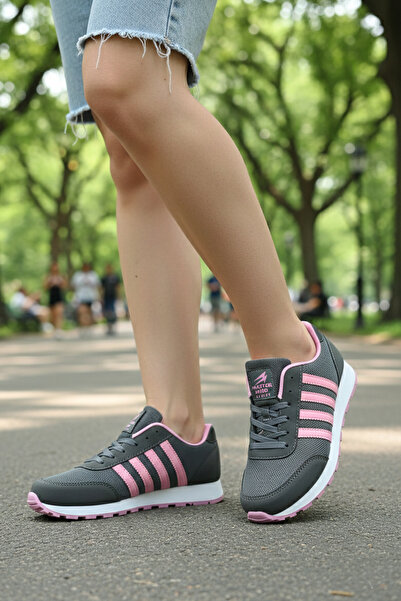 BOUIS Ženske dimljene roze dnevne vezane ležerne Ortopedsko Patike Lagan izdr...