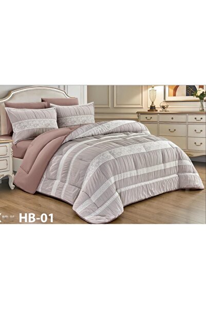 alzawia 6-piece double bedsheet set, plain with a raised pattern in distincti...