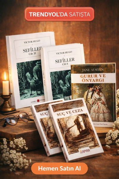 Kapra Yayıncılık Sefiller Cilt I-II / Suç ve Ceza Cilt I-II / Gurur ve Önyarg...