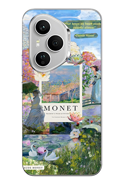 FLAMENKO غطاء هاتف شفاف متوافق مع هونور 400 برو بنمط مونيه كولاج